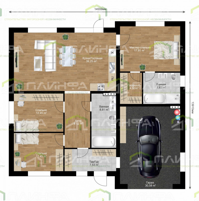 Проект дома К1-120 с гаражом — 5